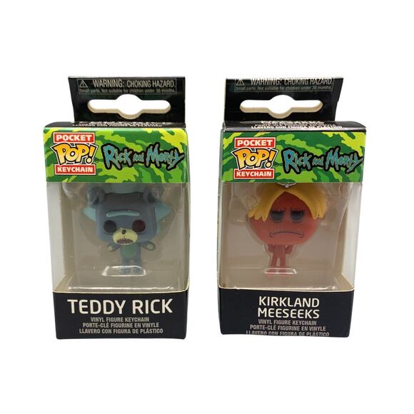 Funko Pop Rick And Morty Keychain Kirkland Meeseeks Tedy Rick Lot 2 Vinyl Figure - Picture 1 of 8